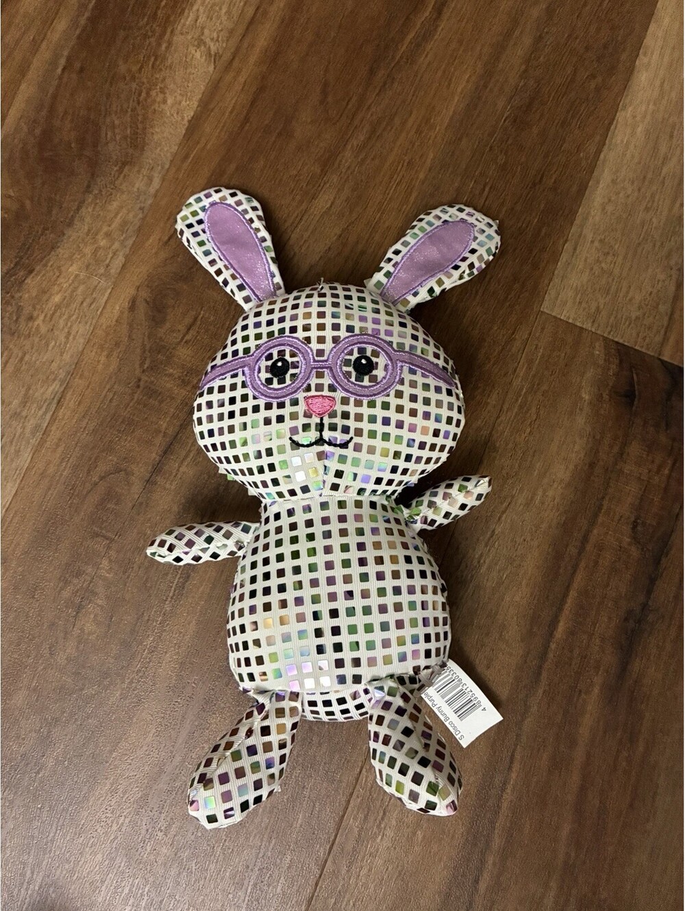 Disco Bunny Plush Holographic Easter Rabbit Walmart Soft Toy 12"